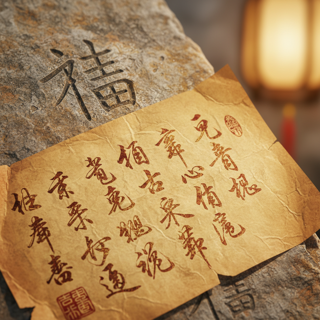 Chinese calligraphy tone marks and character stroke practice on parchment paper