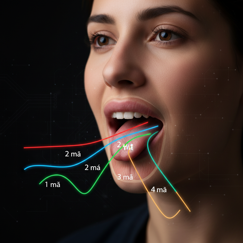 Visualization of the four Mandarin Chinese tones as colored pitch contours