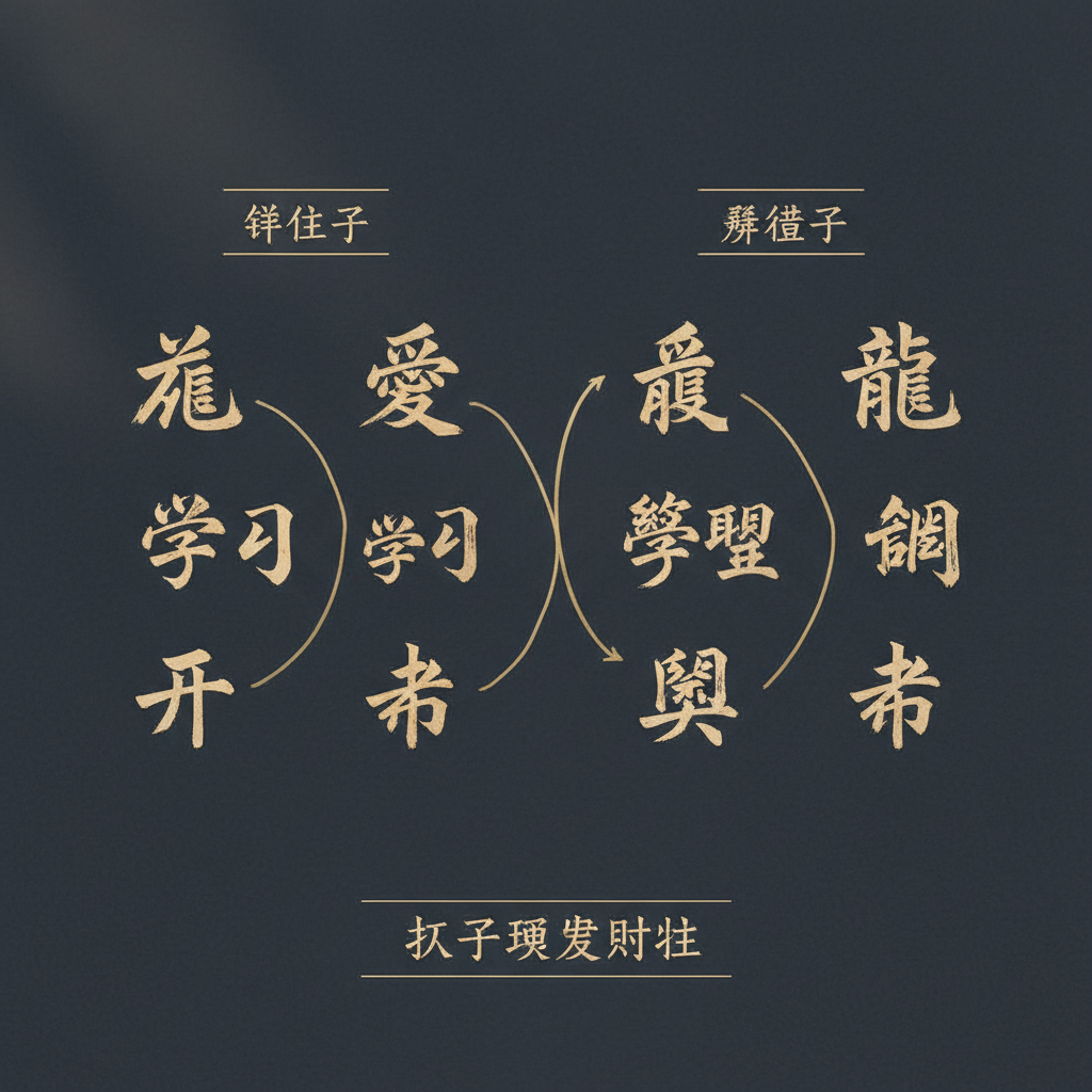 Comparison diagram showing simplified Chinese characters alongside their traditional counterparts